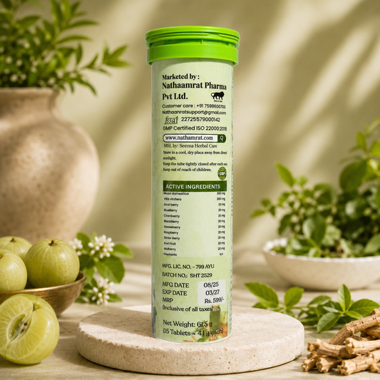 Natha Amrat Immuno Booster β Green Apple Flavour 15 Super Antioxidant Effervescent Tablets